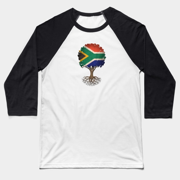 Tree of Life with South African Flag Baseball T-Shirt by jeffbartels